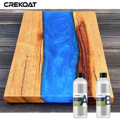 El río presenta la capa transparente de la prenda impermeable clara de la resina de epoxy