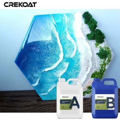 Encapsulación fundición profunda verter resina epoxi y endurecedor crea arte inspirado en el océano