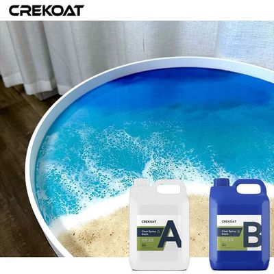 Encapsulación fundición profunda verter resina epoxi y endurecedor crea arte inspirado en el océano