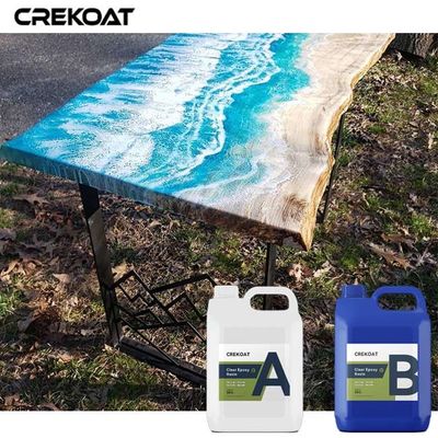 Cristal claro acabado de alto brillo de la parte superior de la mesa epoxi de alta viscosidad auto-nivelación