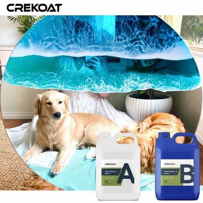 Waterfall Like Clear Epoxy Resin Finish Resists Yellowing Over Time