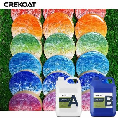 Los artes de la resina del 2:1 de la resina de Crystal Clear Deep Pour Epoxy con colores vibrantes burbujean libremente