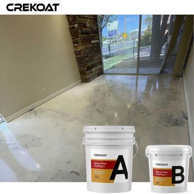 Lustre blanco de capa del mármol de la producción del efecto del piso de epoxy metálico residencial