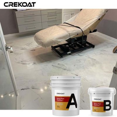 Piso de epoxy metálico de mármol blanco que cubre la nivelación inodora del uno mismo del alto lustre