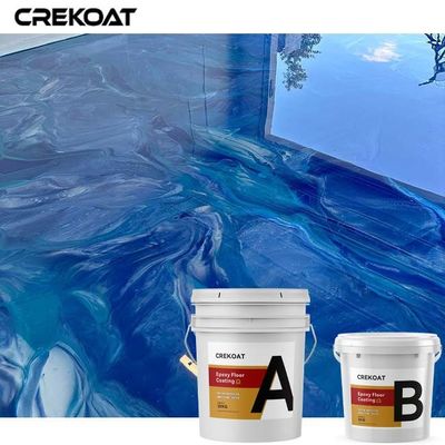 El color pigmenta el piso de epoxy metálico que cubre el suelo duradero durable