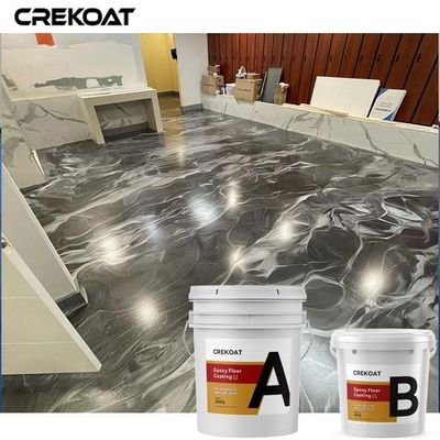 Piso de epoxy metálico residencial que cubre el suelo concreto decorativo