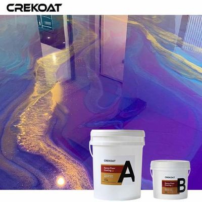 Revestimiento de suelo epoxi metálico púrpura duradero para ambientes residenciales y comerciales