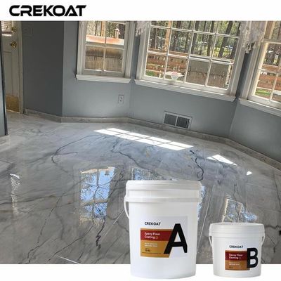 Low Odor White Metallic Epoxy Floors Coating Anti-Slip Texture Options For Safety