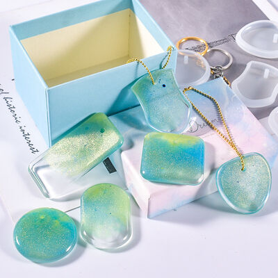 DIY Heart Pendant Love Circle Oval Square Specimen Tag Hanging Tag Resin Silicone Mold