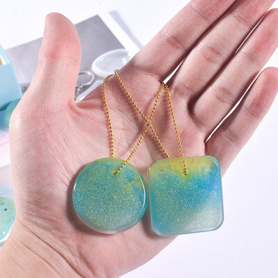 DIY Heart Pendant Love Circle Oval Square Specimen Tag Hanging Tag Resin Silicone Mold