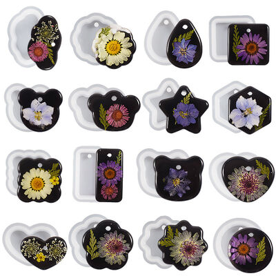 DIY Heart Pendant Love Circle Oval Square Specimen Tag Hanging Tag Resin Silicone Mold