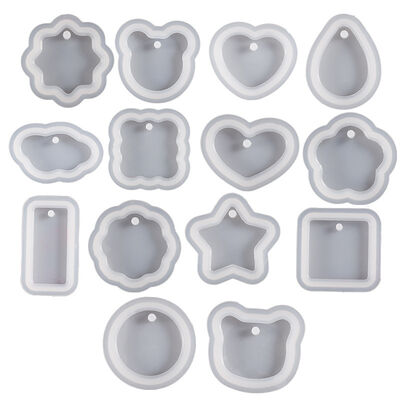 DIY Heart Pendant Love Circle Oval Square Specimen Tag Hanging Tag Resin Silicone Mold