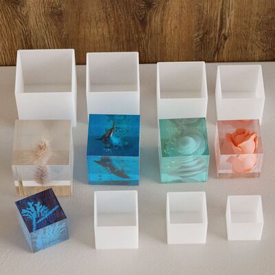 Crystal dropper gel cube silicone mold, no polishing, DIY handmade jewelry, resin dried flower ornament model