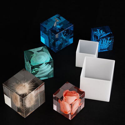Crystal dropper gel cube silicone mold, no polishing, DIY handmade jewelry, resin dried flower ornament model
