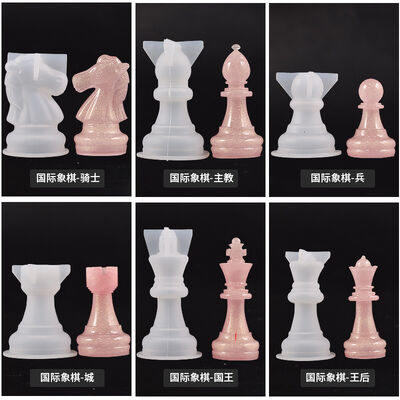 DIY crystal dropper resin gypsum mirror international chess silicone mold three-dimensional chess board grinding tool