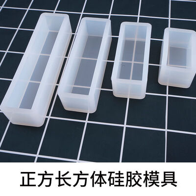 Molde de cubo de gotero de cristal DIY, cubo de espejo alto de silicona, joyas y adornos hechos a mano