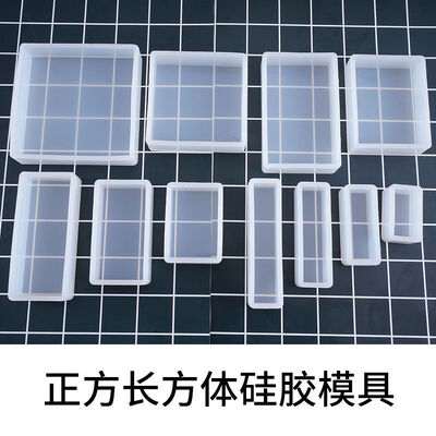 Molde de cubo de gotero de cristal DIY, cubo de espejo alto de silicona, joyas y adornos hechos a mano