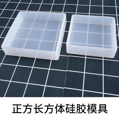 Molde de cubo de gotero de cristal DIY, cubo de espejo alto de silicona, joyas y adornos hechos a mano