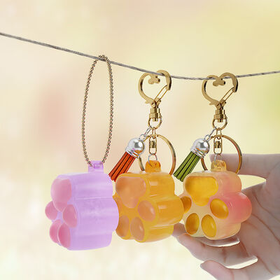 DIY dropper pendant keychain single hole semi three-dimensional cat paw pentagram flower silicone mold