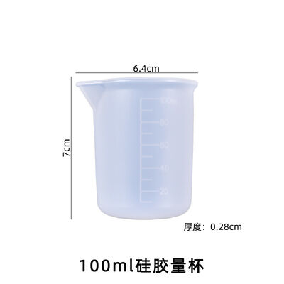 Crystal Drip Gel Non Washable Silicone Measuring Cup DIY Handmade Tool with Scale 100ml/mL Glue Mixing Cup