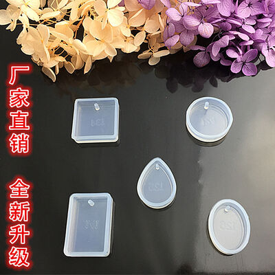 Molde de silicona para collar con colgante de gota de cristal y espejo perforado