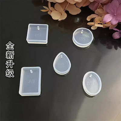 Molde de silicona para collar con colgante de gota de cristal y espejo perforado