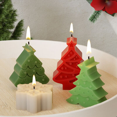 DIY Resin Christmas Tree Snowflake Snowman Elk Ornament Christmas Series Gypsum Candle Silicone Mold