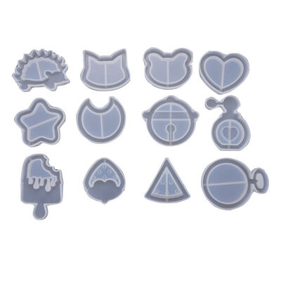 DIY Crystal Drip Glue Flowing Sand Mold Jewelry Pendant Moon Love Ice Cream Pentagram Flowing Sand Silicone Mold