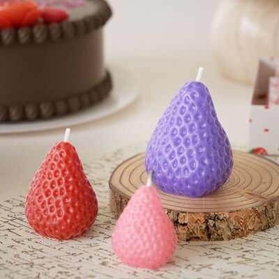 DIY crystal dropper strawberry ornament silicone mold, four link aromatherapy candle, strawberry gypsum mold