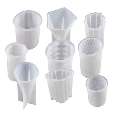 DIY Dropped Candle Stripe Cut Cylinder Triangular Multi sided Cone Folded Arc Silicone Mold