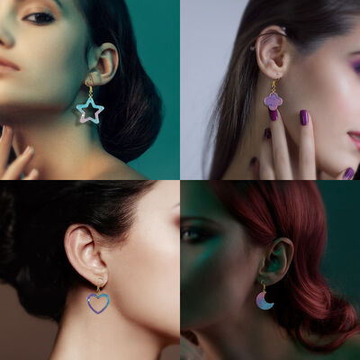 Drip glue DIY resin UV glue grinding tool Mirror handmade jewelry Earrings and earrings Silicone mold