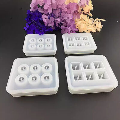Crystal dropper beads silicone mold with holes DIY handmade jewelry square pendant sphere ice grid model