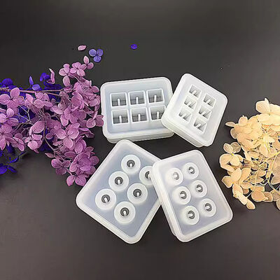 Crystal dropper beads silicone mold with holes DIY handmade jewelry square pendant sphere ice grid model