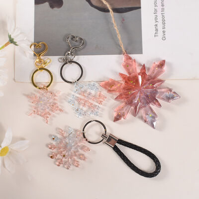DIY Resin Mirror Diamond Snowflake Pendant Hanging Christmas Snowflake Buckle Silicone Mold