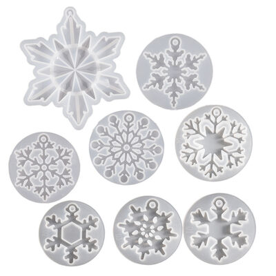 DIY Resin Mirror Diamond Snowflake Pendant Hanging Christmas Snowflake Buckle Silicone Mold