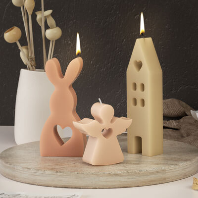 Size Rabbit House Silicone Mold Love Angel Gypsum Pendant Mold Easter Dropping Mold