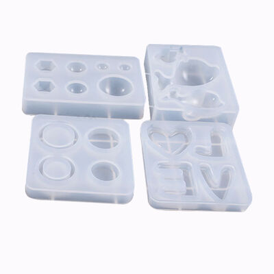 DIY Crystal Dropping Gel Mold Irregular Earnail Pendant Dolphin Love Jewelry Ring Silicone Mold