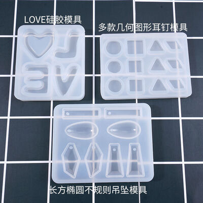 DIY Crystal Dropping Gel Mold Irregular Earnail Pendant Dolphin Love Jewelry Ring Silicone Mold