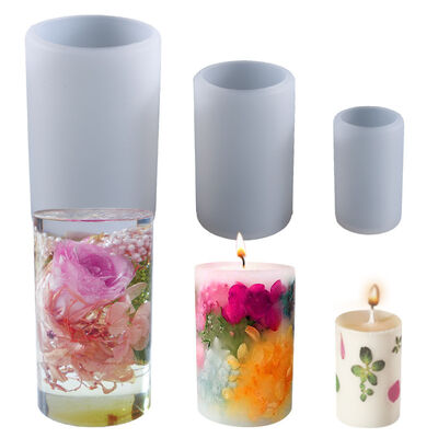 DIY crystal dropper mold, cylindrical candle, table decoration, silicone mold