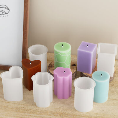 DIY cylindrical candle silicone mold square hexagonal heart-shaped cat paw striped gypsum mold
