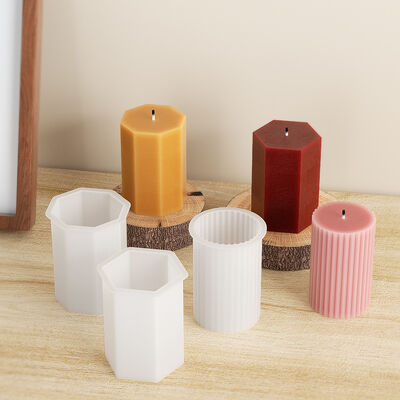 DIY cylindrical candle silicone mold square hexagonal heart-shaped cat paw striped gypsum mold
