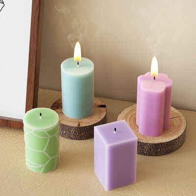 DIY cylindrical candle silicone mold square hexagonal heart-shaped cat paw striped gypsum mold