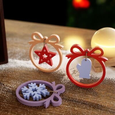 Molde de silicona colgante de la serie navideña de gotero de cristal DIY, molde colgante de árbol de Navidad, reno, copo de nieve, manopla de nieve