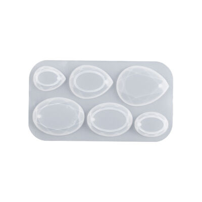 DIY Crystal Droplet Resin Cut Elliptical Droplet Pendant Silicone Mold Earrings Pendant Keychain