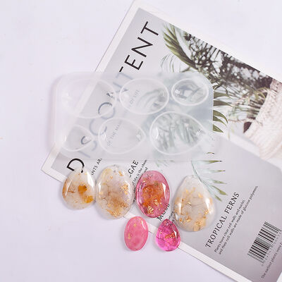 DIY Crystal Droplet Resin Cut Elliptical Droplet Pendant Silicone Mold Earrings Pendant Keychain