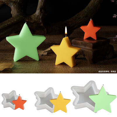 DIY crystal dropper adhesive pentagonal star, large, medium, and small size candle, gypsum display table, silicone mold wholesale