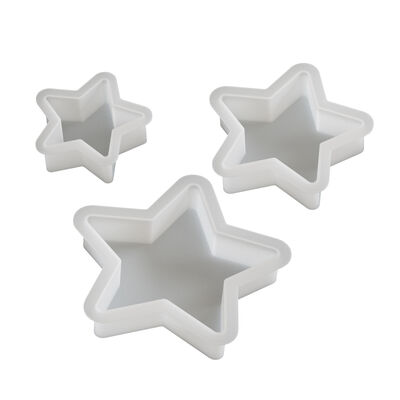 DIY crystal dropper adhesive pentagonal star, large, medium, and small size candle, gypsum display table, silicone mold wholesale