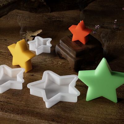 DIY crystal dropper adhesive pentagonal star, large, medium, and small size candle, gypsum display table, silicone mold wholesale