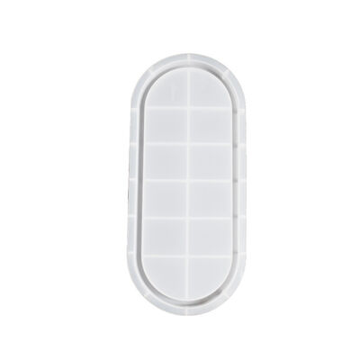 DIY pegamento por goteo de yeso de cemento bandeja elíptica placa de molde bandeja de almacenamiento de almacenamiento base de maceta de flores moho de silicona
