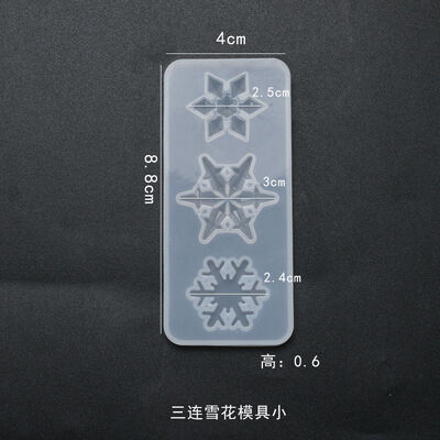 DIY crystal dropper mold snowflake pendant pendant, three link snowflake mold ornament, silicone mold